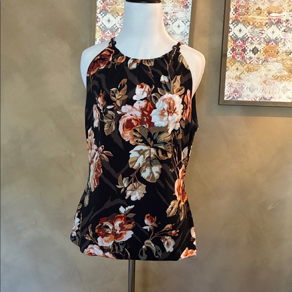 Medium White House Black Market Floral Halter Neck Top